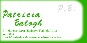 patricia balogh business card
